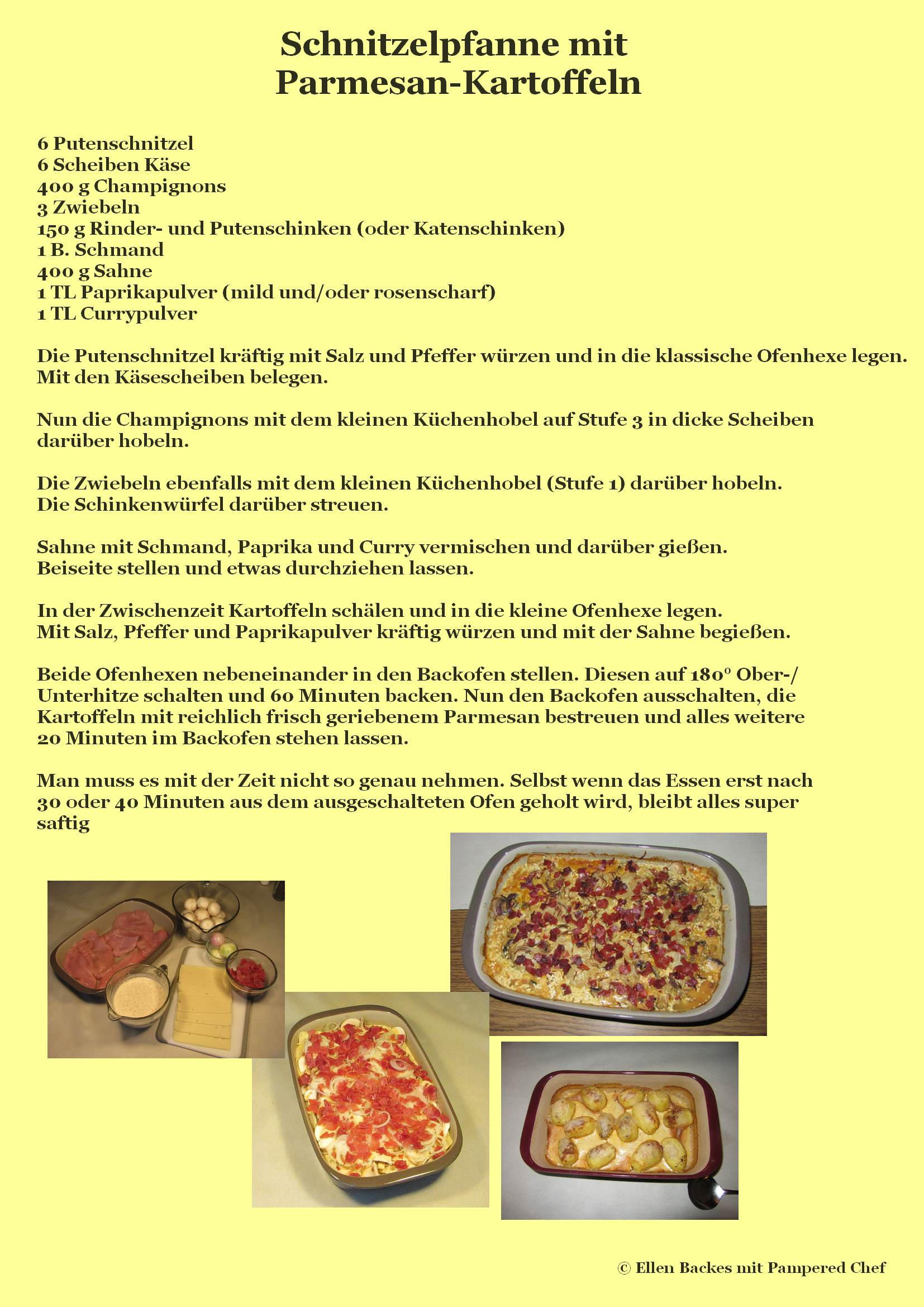 Rezept Schnitzelpfanne Parmesan Kartoffeln Ofenhexen Pampered Chef®